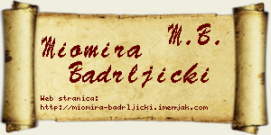 Miomira Badrljički vizit kartica